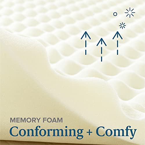 ZINUS 2 Inch Copper Cooling Memory Foam Mattress Topper with Airflow