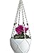 6 Legs Macrame Natural Jute and Cotton Plant Hanger & Holder and Metal Ring, 51-inches Length (Without The White Pot and Plant) (Jute) (Cream-Cotton)thumb 2