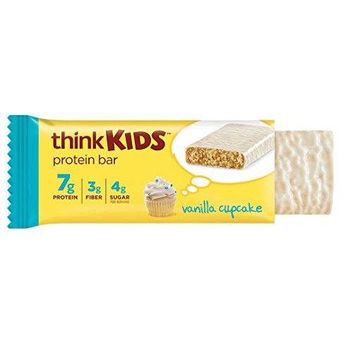 thinkKIDS Protein Bars, Vanilla Cupcake, 5 count 1 oz Bar (6 Pack) – Gluten Free, No Artificial Colors or Flavors