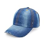 Denim Baseball Cap, Unisex Sport Hat Casual Women Men Sun Hat Outdoor Cowboy Cap Dilapidated Design www.denim.fit