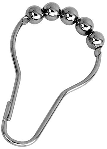 eT's Premium Shower Curtain Hooks Rings – Heavy Duty 100% Stainless Steel Polished Chrome, Set of 12 – Decorative, Easy to install, Smooth Gliding Rust-Free Hooks