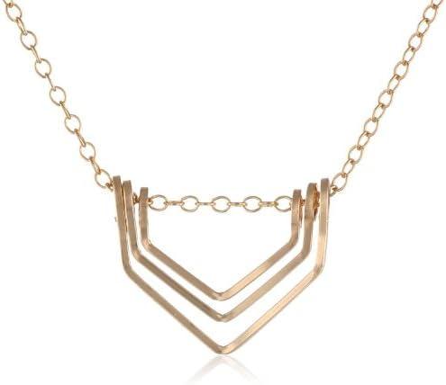 by boe 14K Gold Filled Small Arrow Swing Triple-V Necklace