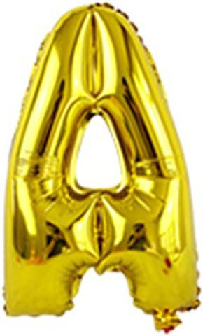 HIHAOXJ 16 Inch Helium Foil Mylar Matte Gold Letter Balloons (16 Inch-Letter A, Gold)