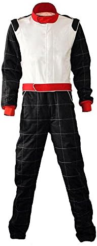 jxhracing RB-CR005 One-piece Auto GO Karts Racing Suit-Red-Large