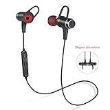 Bluetooth Headphones,Wireless V4.1 Bluetooth Earbuds Magnetic in-Ear Headset Sweatproof Sports Earpieces Lightweight Stereo Noise Cancelling Earphones with Built-in Mic[Upgraded Version]