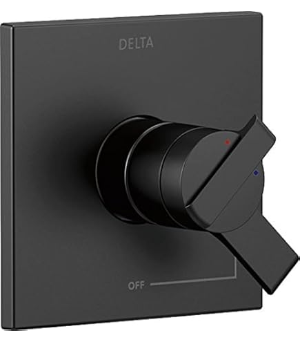 Matte Black Shower Handle Delta Ara 6-Setting Shower Diverter Trim Kit ...