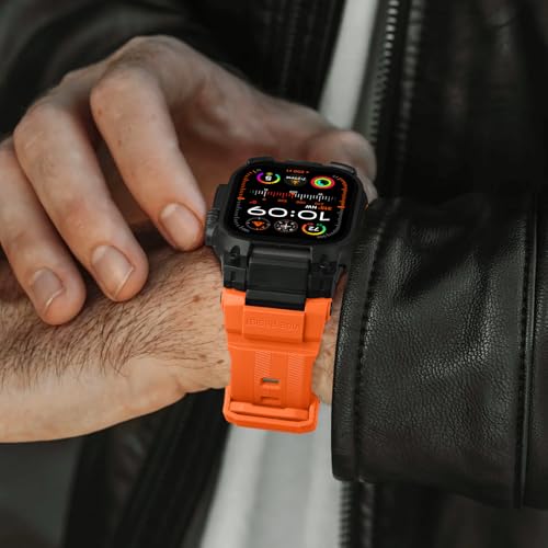 Bandletic Compatible with Apple Watch Band Ultra 3 2 1 49mm, Soft Silicone Sport Comfort Resistant Breathable Band with Protective Film, Only for iWatch Ultra 49mm Bands for Men Women