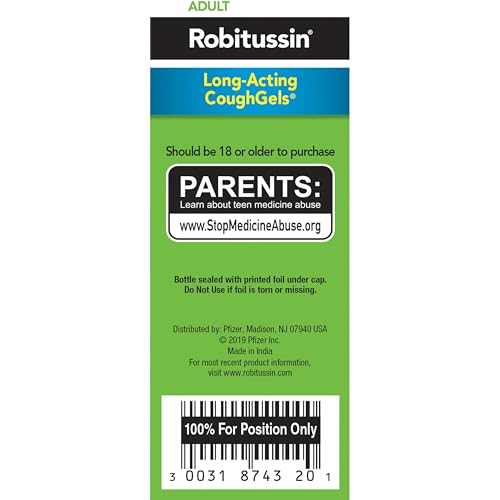ROBITUSSIN 8 HOUR LIQUI-GELS COUGH, ADULT FORMULA – 20 COUNT LIQUI-GELS