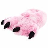 Pink Fuzzy Bear Paw Animal Slippers for Women and Men
