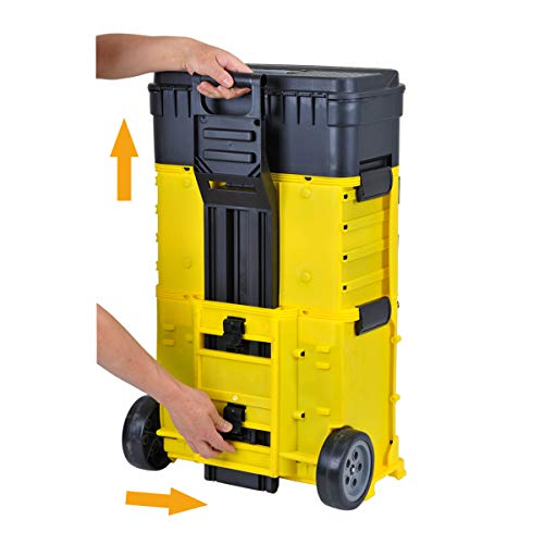 MEIJAIA Heavy Duty Rolling Toolbox With Retractable Handle,3IN1