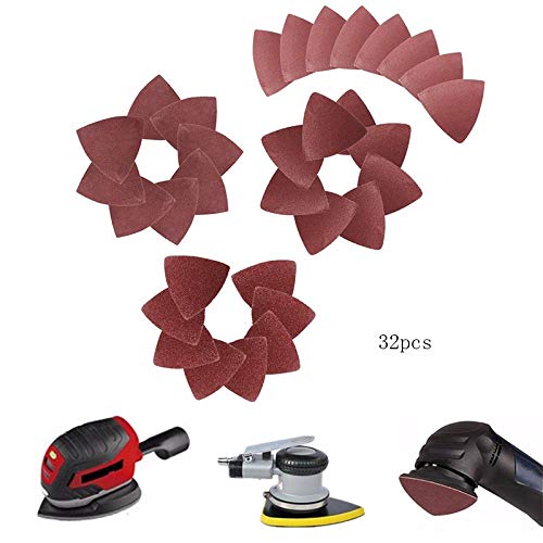 60pcs Triangular Hook & Loop Triangle Sandpaper, Fit 31/8 Inch