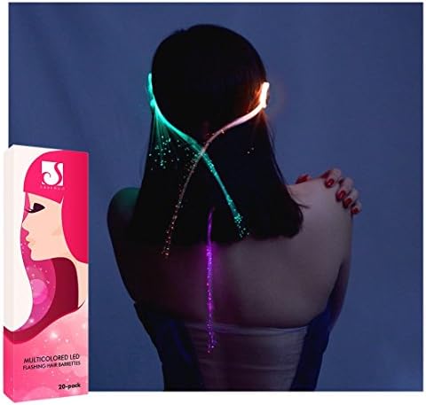 Sarengo 20 Pack Multicolored LED Flashing Lights - Hair Extensions Barrettes - Party & Birthday Supplies