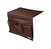 ZXTSWDTS Bedside Storage Organizer Caddy Hanging Bag with 4 Pockets for Books, Magazines and Remote Control (Brown)