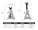 TONDA Steel Jack Stands, 3 Ton Capacity, 1 Pair