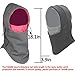 Balaclava Fleece Hood,Heavyweight Cold Weather Winter Motorcycle,Windproof Ski Mask,Ski&Snowboard Gear(Grey/Rose)