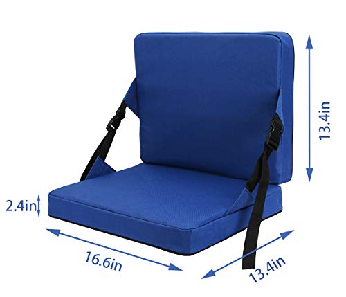 KIMI HOUSE Outdoor Folding Chair Cushion， Beach Chair Cushion, Stadium Chair Cushion for Sports Events, Outing, Travelling，Hiking, Fishing (Navy Blue) - Thumbnail 2