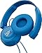 JBL T450 Wired On Ear Headphones with Pure Bass Sound & 1-Button Remote with Microphone - Blue