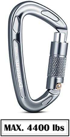 Twist Lock Climbing Carabiner-Super Strength Steel Carabiner Clip For Climbing Hiking Yoga Hammock Camping and Used for Exploring Rappelling