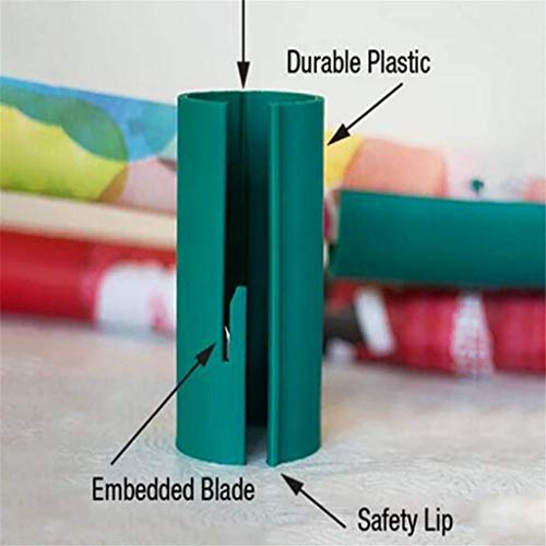Sliding Wrapping Paper Cutter for Christmas and Birthdays, Unique Christmas Wrapping Paper Cutter Tool, Safer Easier Cuts Perfect Line Wrapping Paper Roll Cutter, Organizer of Gift Wrap Rolls (Green) - Thumbnail 2