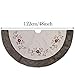 Valery Madelyn 48 inch Farmhouse Rustic Christmas Tree Skirt Decorations with Holly Leaves and Faux Fur Trim, Themed with Christmas Ornaments (Not Included)