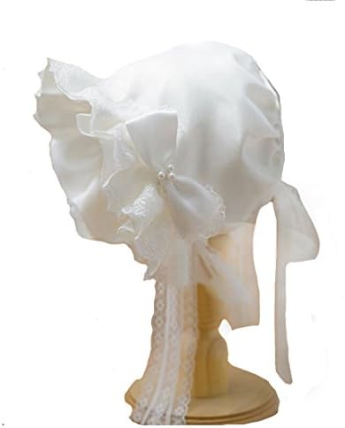 Beautiful White Baptism Bonnet for Baby Girls