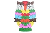 DD Wooden Jigsaw Puzzles Winding Owl Toys for Preschool Letter & Numbers Puzzles Educational Toys For Toddlers /Kids/ Children /Boys/ Girls (3 4 5 Year Old and Up)
