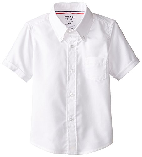 French Toast Little Boys' Short Sleeve Oxford Dress Shirt, White, 6