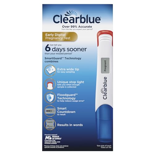 CLEARBLUE EARLY DIGITAL PREGNANCY TEST, EARLY DETECTION AT HOME PREGNANCY TEST, 5 CT
