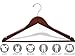 The Great American Hanger Company Wooden Suit Clothing Hangers, Walnut
