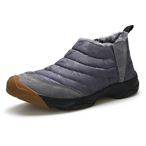 ulogu Men's Winter Snow Boots Fur Lined Antiskid Cold Weather Shoes