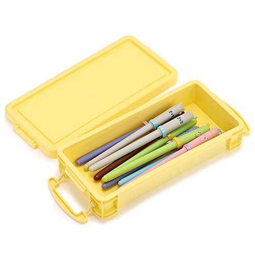 BTSKY 6 Colors Large Capacity Pencil Box, Stackable Colorful Office Supplies Storage Organizer