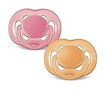 Philips AVENT Freeflow Pacifier BPA, Free Pink/Orange, 6-18 Months (Pack of 2)