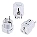 TESSAN Universal Travel Plug Adapter USA to The Most of Europe Travel Prong Adapter Plug Kit (Germany/FranceType E/F(white))