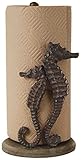 Mud Pie 4711006 Seahorse Paper Towel Holder, Brown