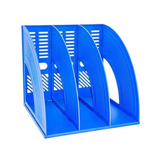 Desk File Organiser, Sturdy Desktop Triplicate Magazine Plastic Holders Frames File Dividers Document Cabinet Rack Display and Storage
