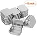 Aybloom Metal Hinged Lid Tin Containers - 12 Pack Metal Tin Box Mini Portable Box Containers Small Storage Kit for Drawing Pin Nail Art Bead Earring and Jewelry Craft Organizing (12 Pack, Silver)