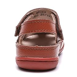 DADAWEN Boy's Girl's Leather Soft Closed Toe