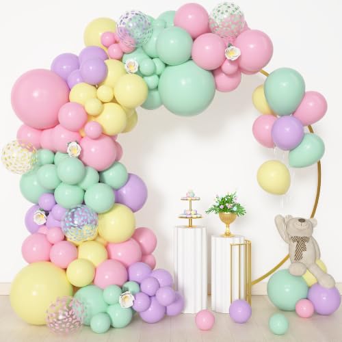 Amandir 153pcs Pastel Balloons Garland Arch Kit