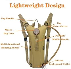 Tactical 3L Bladder Water Bag Camel Backpack for