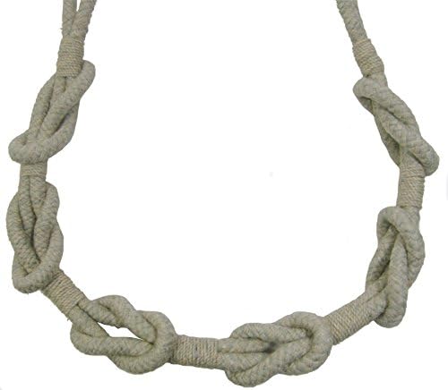 CHAIN LINK REEF KNOT LINEN GREY BEIGE CURTAIN DRAPE 90CM 35" TIEBACK HOLD BACK