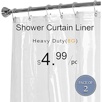 LOVTEX Clear Shower Curtain Liner - 2 Pack 72x72 Water Repellent Heavy Duty 8G Liner with Rust Proof Grommets for Bathroom Shower