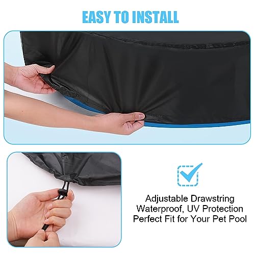 VSSHE 160 x 30 cm Waterproof Dustproof Pool Cover with Drawstring, Round for Tanks and Above Ground Swimming Pool