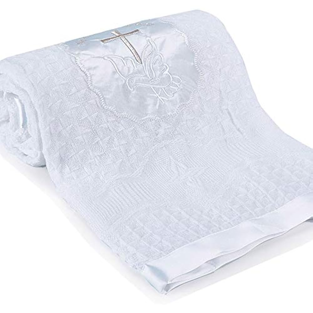 Baby Toddler Blankets Christening Newborn Unisex Baptism White Shawl Knitted 714744312298 eBay