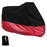 Leegoal(TM) Motorcycle Motorbike Waterproof Dustproof UV Protective Cover(Black&Red,XL)
