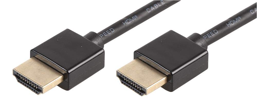 Pro Signal PSG3254-HDMI-0.5 Slim High Speed 4K UHD 60Hz HDMI Lead with Ethernet, Male to Male, 0.5m Black