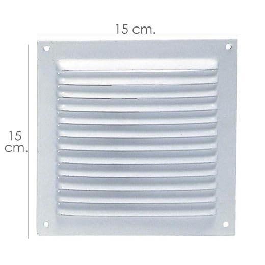 Screw Ventilation Grille 15 x 15 cm, White Lacquered