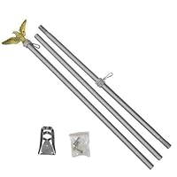 Flags Importer POL-ALUMEAGLE6 Flag Pole, 6ft, Silver