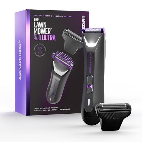 MANSCAPED® The Lawn Mower® 5.0 Ultra TCS Special Edition Men's Groin & Body Hair Trimmer – Dual-Head SkinSafe® Trimmer & Foil Blades, Waterproof Wet/Dry Groomer, USB-C Rechargeable with Travel Case