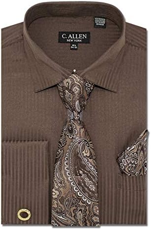 c allen dress shirts C. Allen Mens Checkered Pattern Regular Fit French Italy