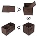 Blissun Foldable Storage Bins, Cloth Organizers Basket Cubes, 6 Pack (Brown)